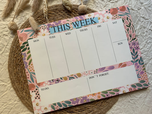 Weekday Planner Note Pad