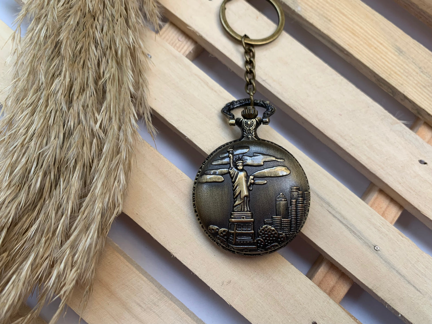 Pocket Watch Statue of Liberty BRWN