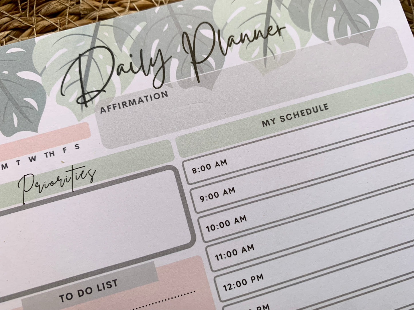 Daily Planner Note Pad